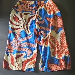 Colorful Leaf Print Pants